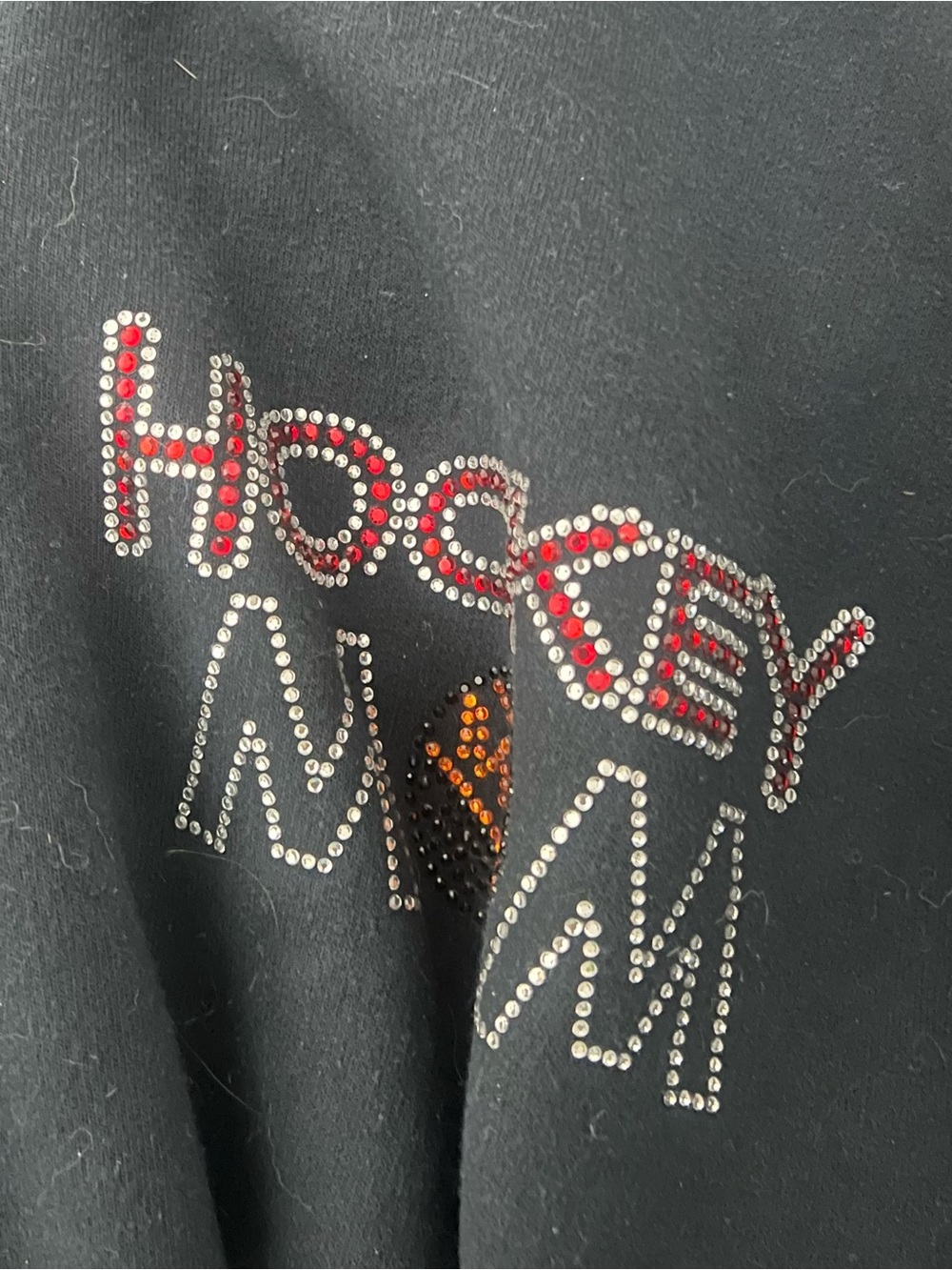 HOCKEY MOM Black Pullover Hoodie- large
